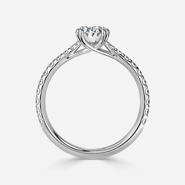 Fiara Platinum Under Twisted Double Prong Engagement Ring