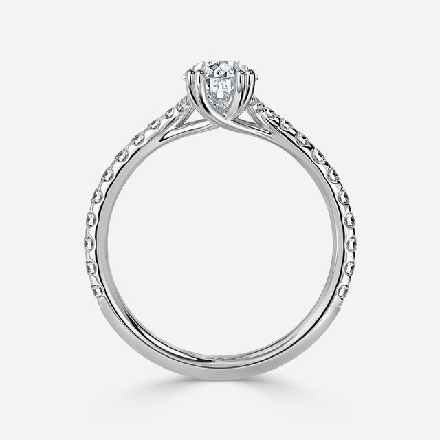 Fiara Platinum Under Twisted Double Prong Engagement Ring