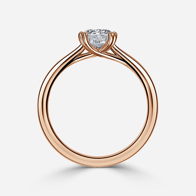 Fiara Rose Gold Under Twisted Double Prong Solitaire Engagement Ring