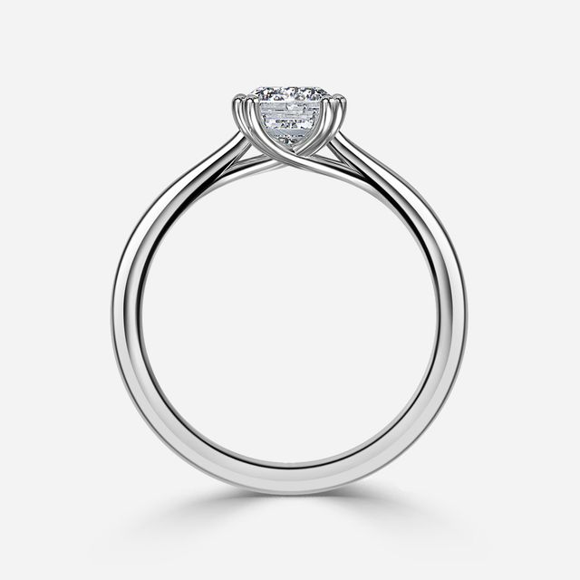 Fiara White Gold Under Twisted Double Prong Solitaire Engagement Ring
