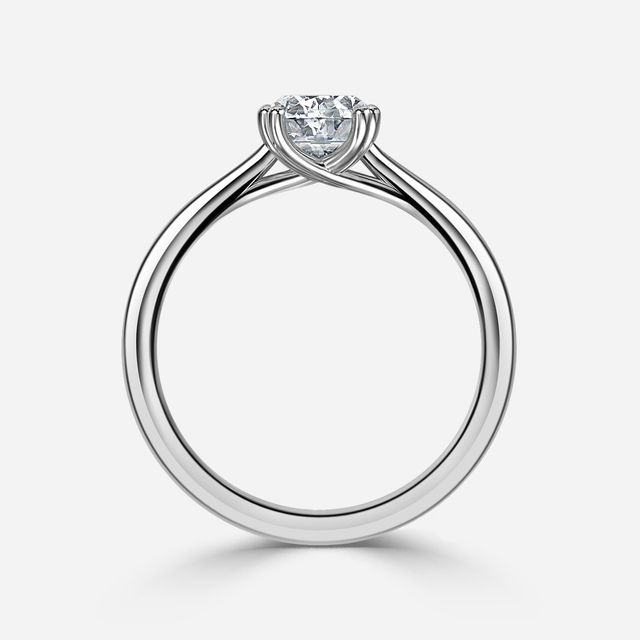 Fiara Platinum Under Twisted Double Prong Solitaire Engagement Ring