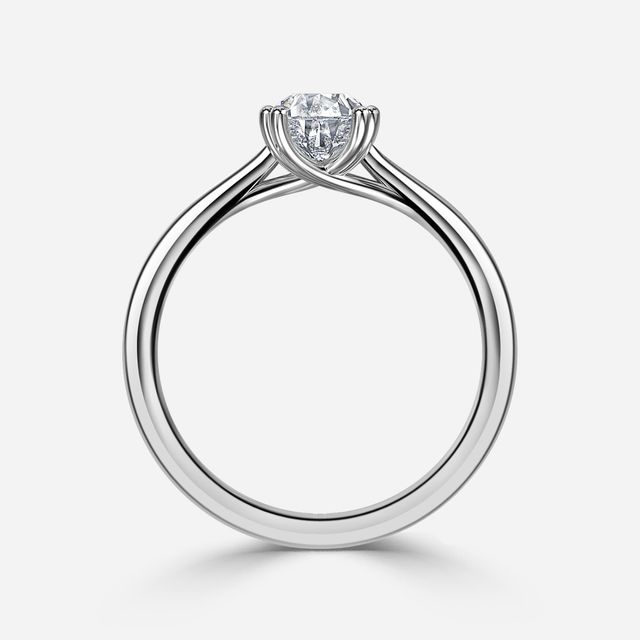 Fiara Platinum Under Twisted Double Prong Solitaire Engagement Ring