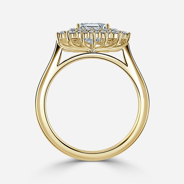 Hixen Yellow Gold Double Halo Engagement Ring