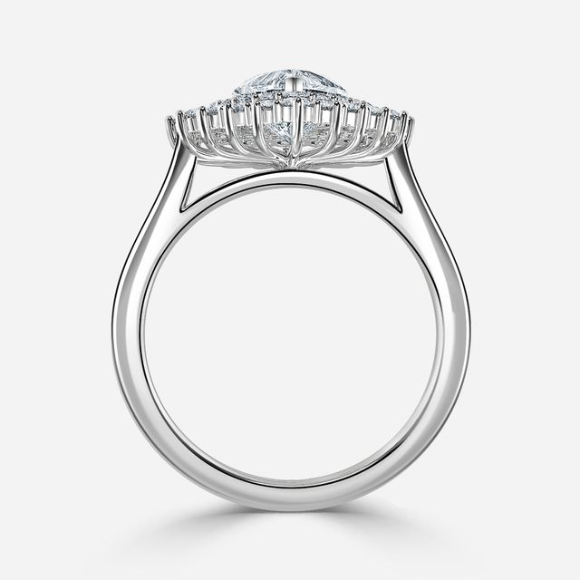 Hixen White Gold Double Halo Engagement Ring