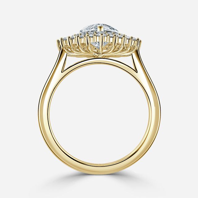 Hixen Yellow Gold Double Halo Engagement Ring