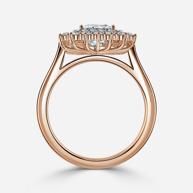Hixen Rose Gold Double Halo Engagement Ring