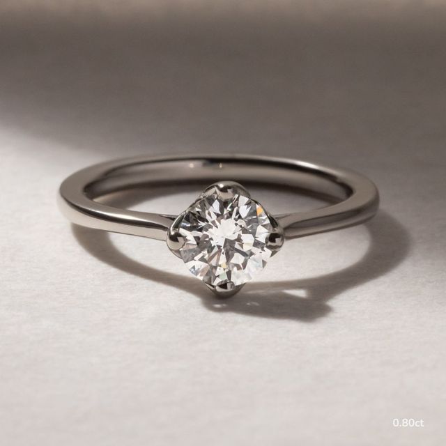Liana White Gold Lotus Solitaire Engagement Ring