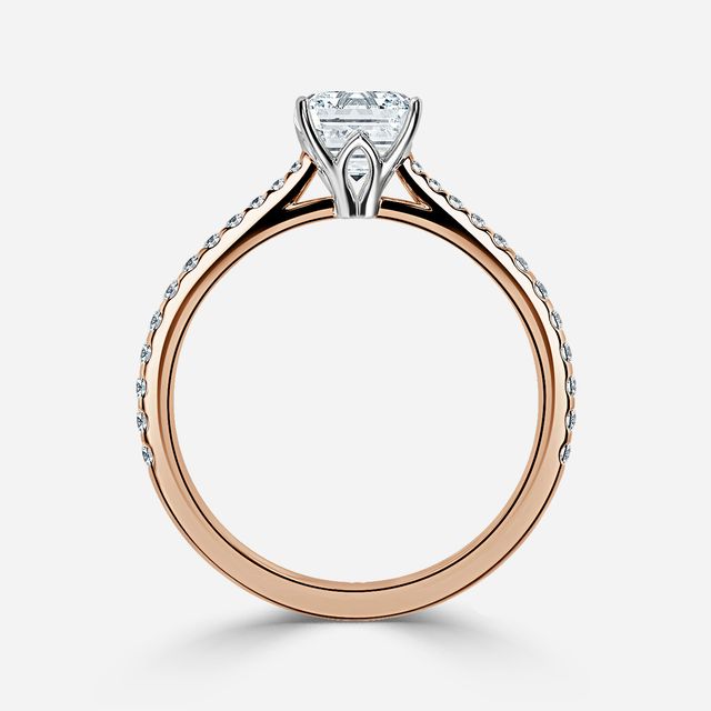 Jessie Tulip Rose Gold Two Tone Engagement Ring