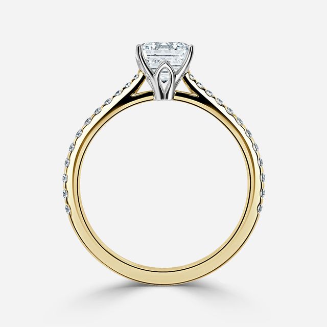Jessie Tulip Yellow Gold Two Tone Engagement Ring