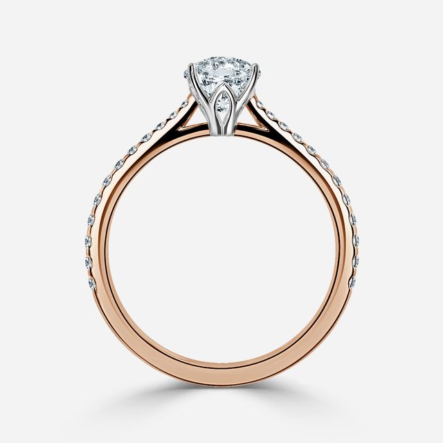Jessie Tulip Rose Gold Two Tone Engagement Ring