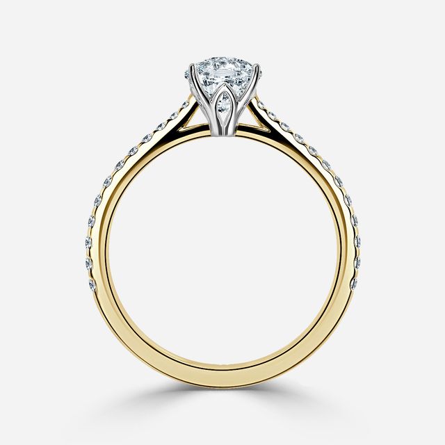 Jessie Tulip Yellow Gold Two Tone Engagement Ring