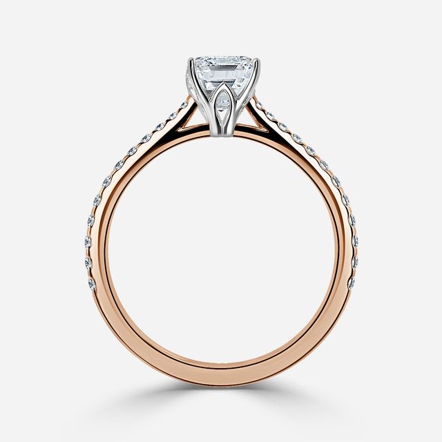 Jessie Tulip Rose Gold Two Tone Engagement Ring