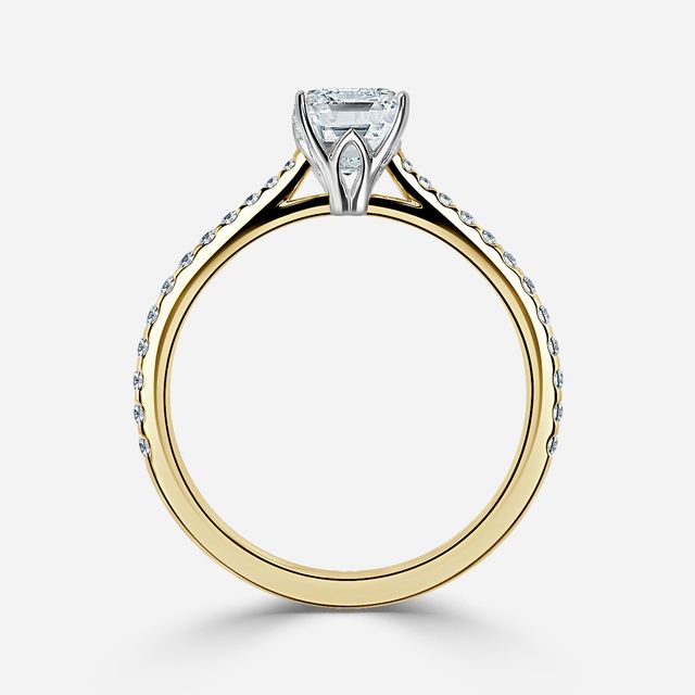 Jessie Tulip Yellow Gold Two Tone Engagement Ring