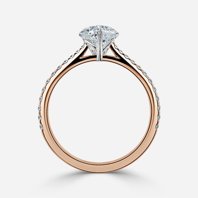 Jessie Tulip Rose Gold Two Tone Engagement Ring