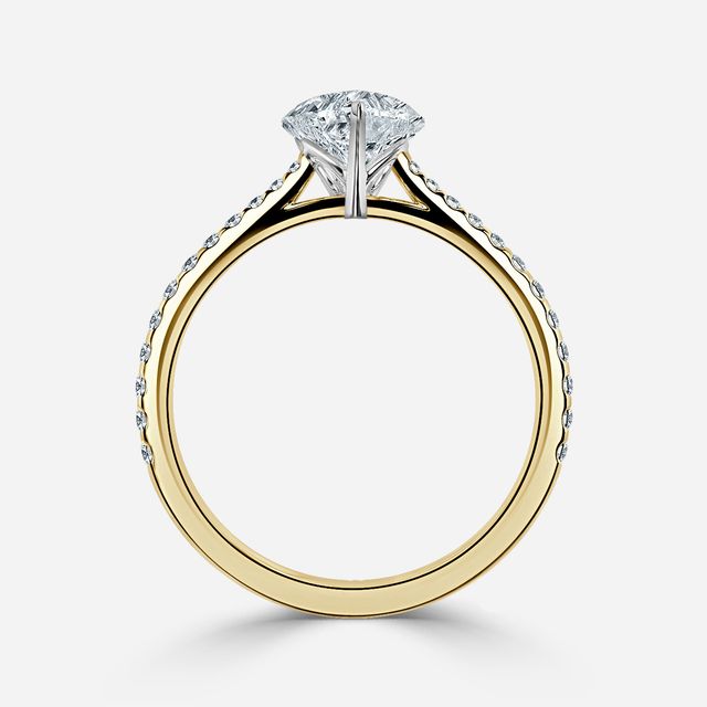 Jessie Tulip Yellow Gold Two Tone Engagement Ring