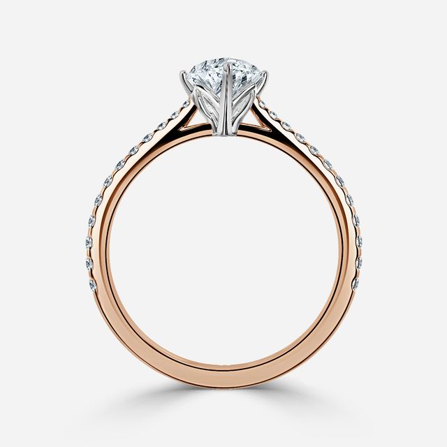 Jessie Tulip Rose Gold Two Tone Engagement Ring