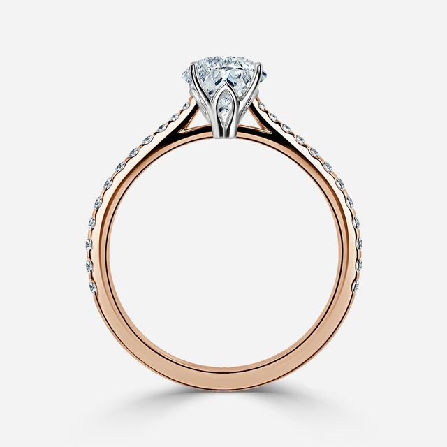 Jessie Tulip Rose Gold Two Tone Engagement Ring