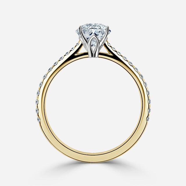 Jessie Tulip Yellow Gold Two Tone Engagement Ring