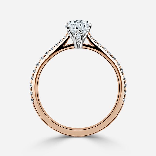 Jessie Tulip Rose Gold Two Tone Engagement Ring