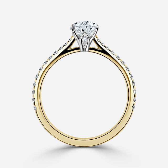 Jessie Tulip Yellow Gold Two Tone Engagement Ring