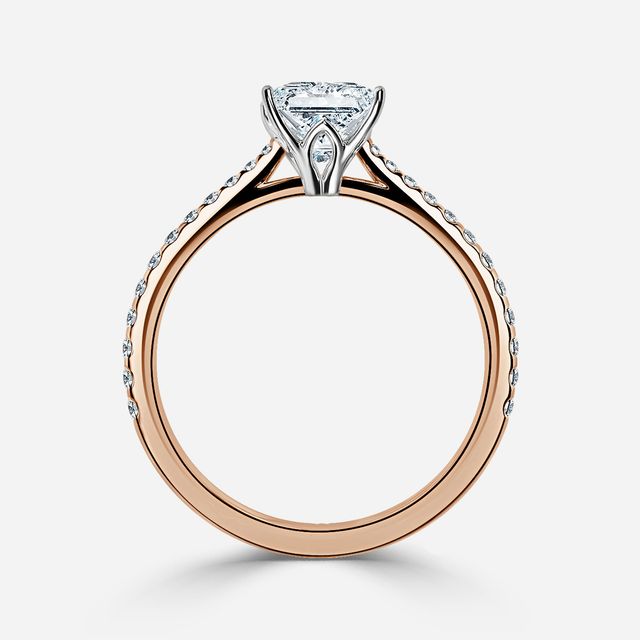 Jessie Tulip Rose Gold Two Tone Engagement Ring