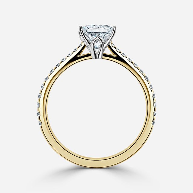 Jessie Tulip Yellow Gold Two Tone Engagement Ring