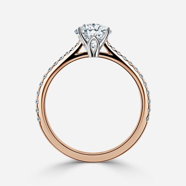 Jessie Tulip Rose Gold Two Tone Engagement Ring