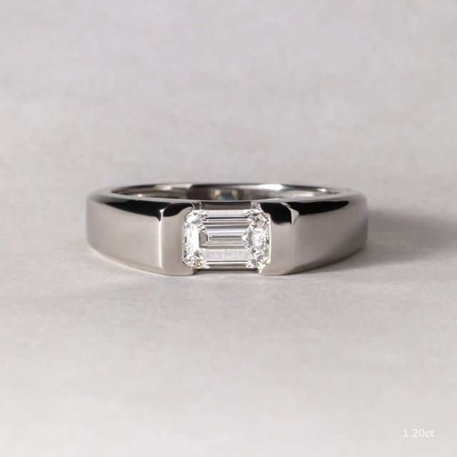 Jarred White Gold Men's Open Bezel Engagement Ring