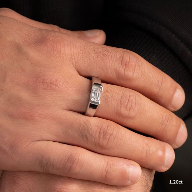Jarred White Gold Men's Open Bezel Engagement Ring