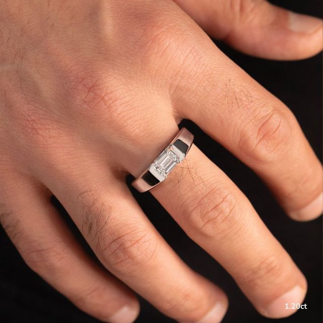 Jarred White Gold Men's Open Bezel Engagement Ring