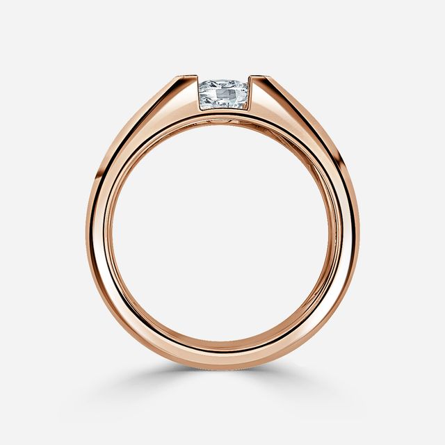 Jarred Rose Gold Men's Open Bezel Engagement Ring