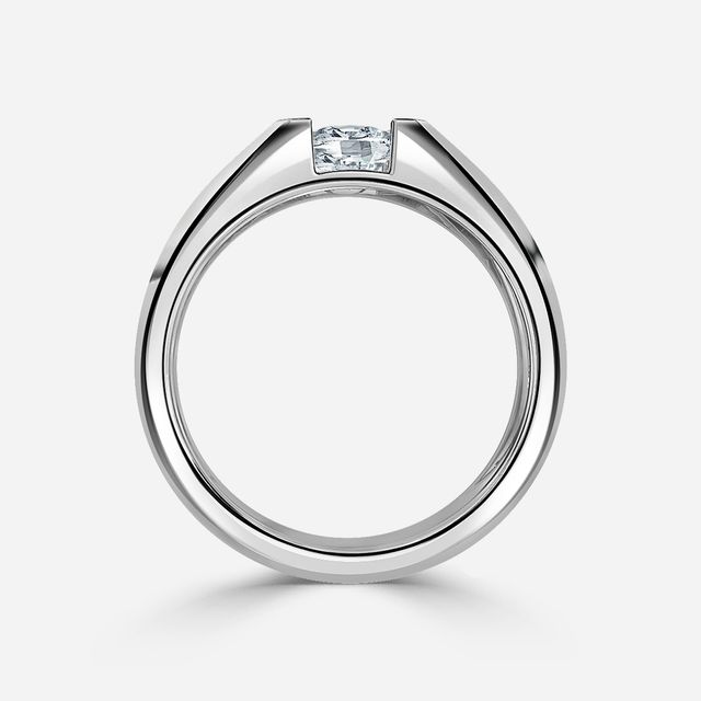 Jarred White Gold Men's Open Bezel Engagement Ring