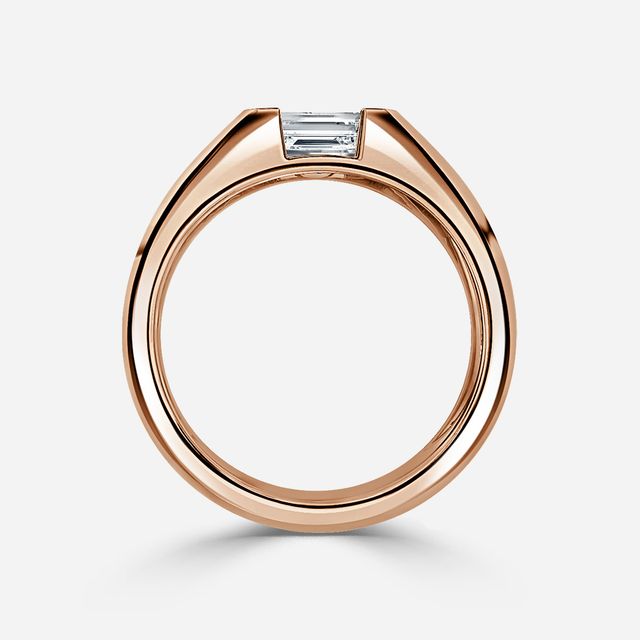 Jarred Rose Gold Men's Open Bezel Engagement Ring