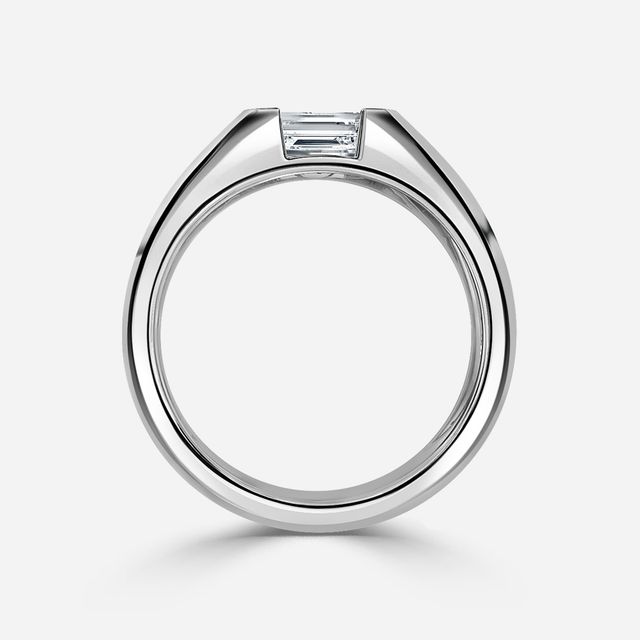 Jarred White Gold Men's Open Bezel Engagement Ring