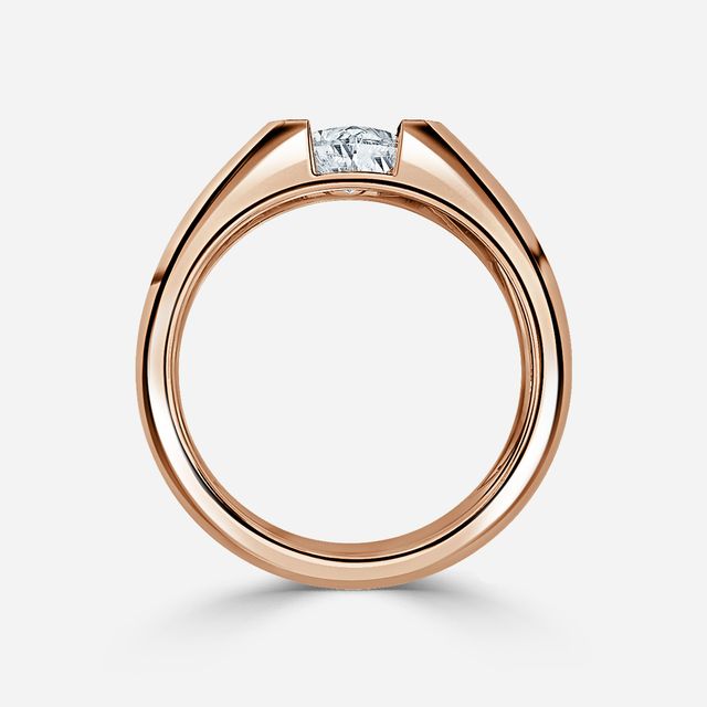 Jarred Rose Gold Men's Open Bezel Engagement Ring