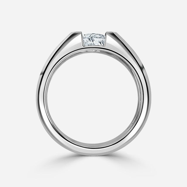 Jarred White Gold Men's Open Bezel Engagement Ring