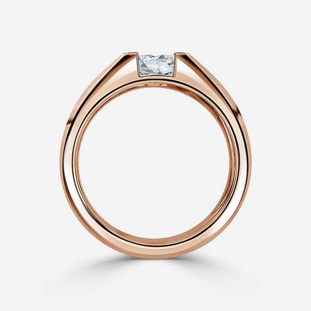 Jarred Rose Gold Men's Open Bezel Engagement Ring