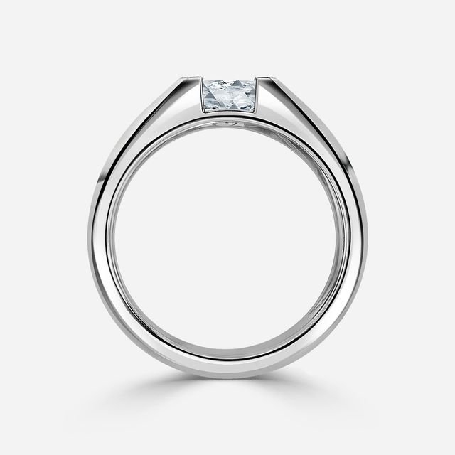 Jarred White Gold Men's Open Bezel Engagement Ring