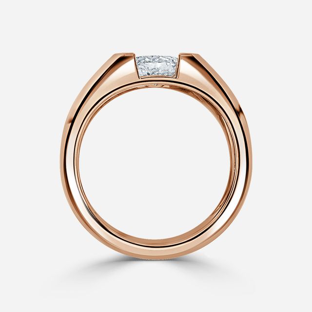 Jarred Rose Gold Men's Open Bezel Engagement Ring