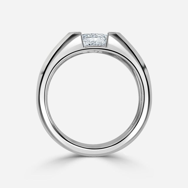 Jarred Platinum Men's Open Bezel Engagement Ring