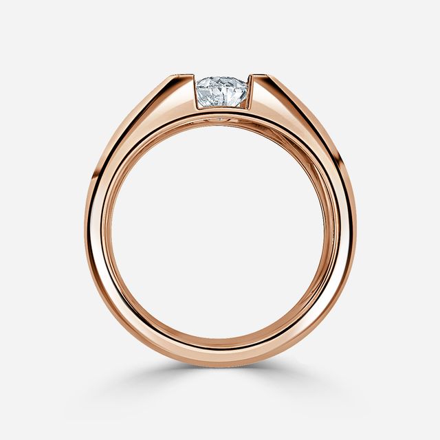 Jarred Rose Gold Men's Open Bezel Engagement Ring