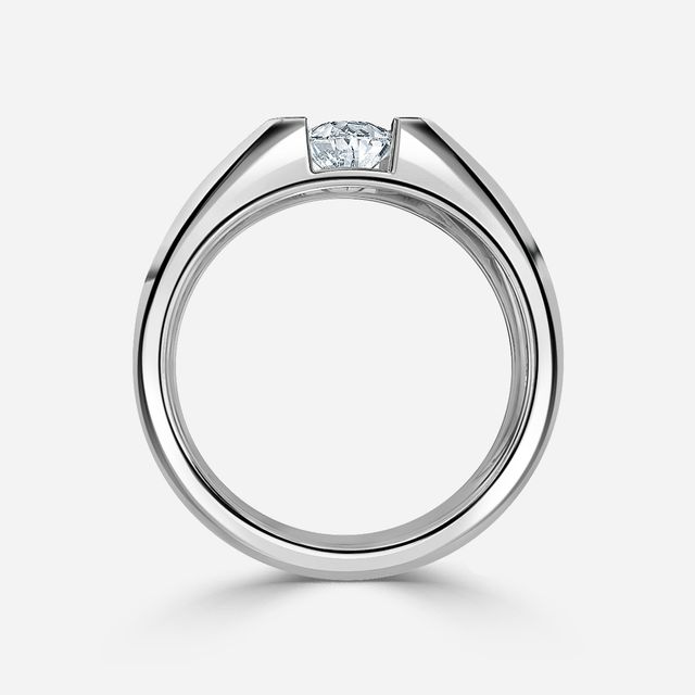 Jarred Platinum Men's Open Bezel Engagement Ring