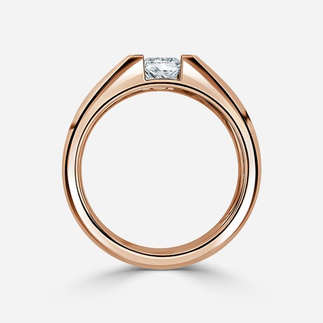 Jarred Rose Gold Men's Open Bezel Engagement Ring
