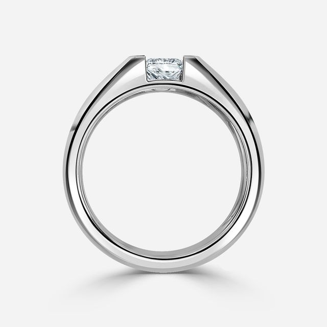 Jarred White Gold Men's Open Bezel Engagement Ring