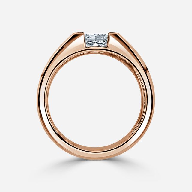 Jarred Rose Gold Men's Open Bezel Engagement Ring