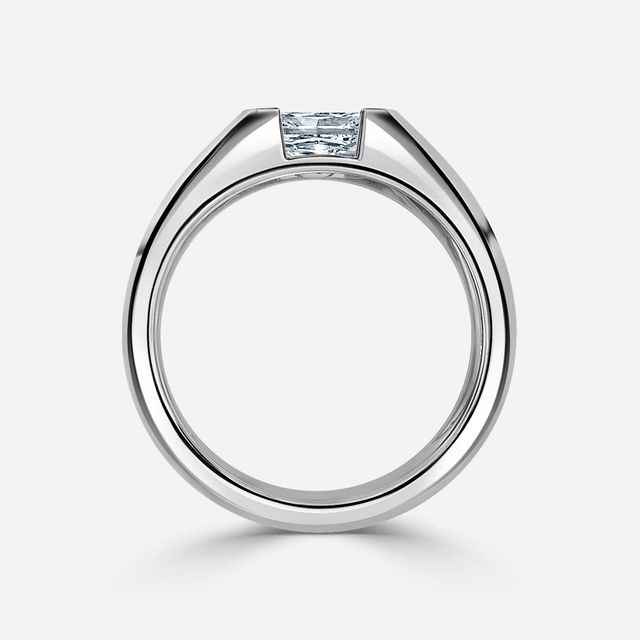 Jarred Platinum Men's Open Bezel Engagement Ring