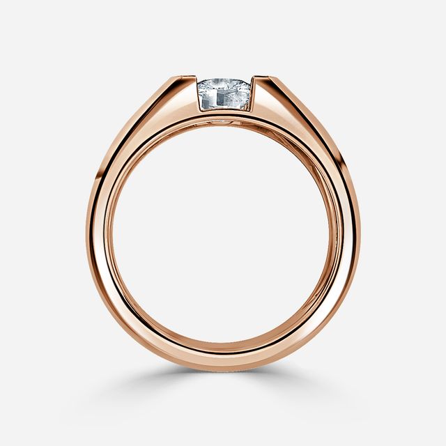 Jarred Rose Gold Men's Open Bezel Engagement Ring
