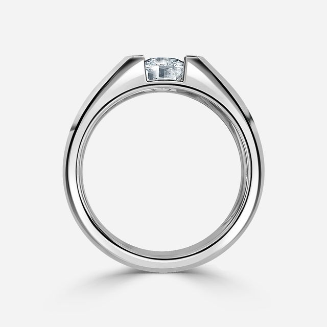 Jarred White Gold Men's Open Bezel Engagement Ring