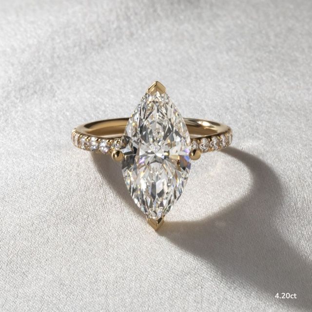 Fiara Yellow Gold Under Twisted Double Prong Engagement Ring
