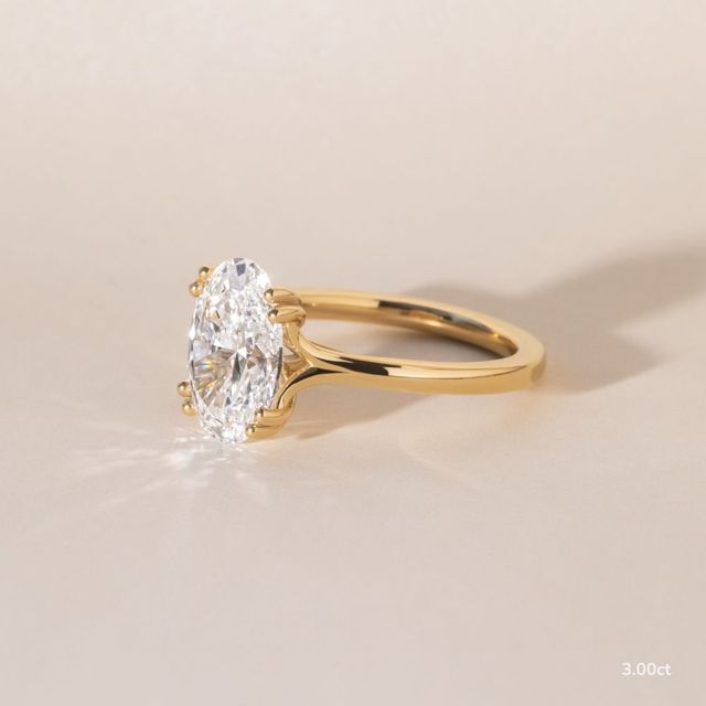 Fiara Yellow Gold Under Twisted Double Prong Solitaire Engagement Ring